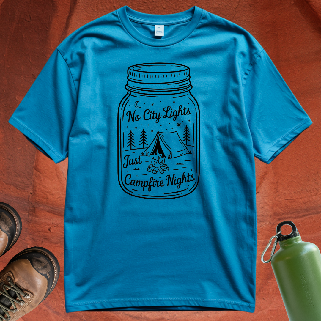 'No City Lights Just Campfire Nights' - T Shirt