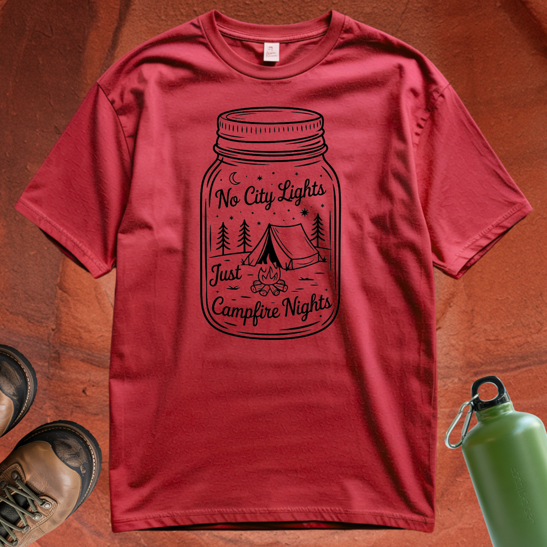 'No City Lights Just Campfire Nights' - T Shirt