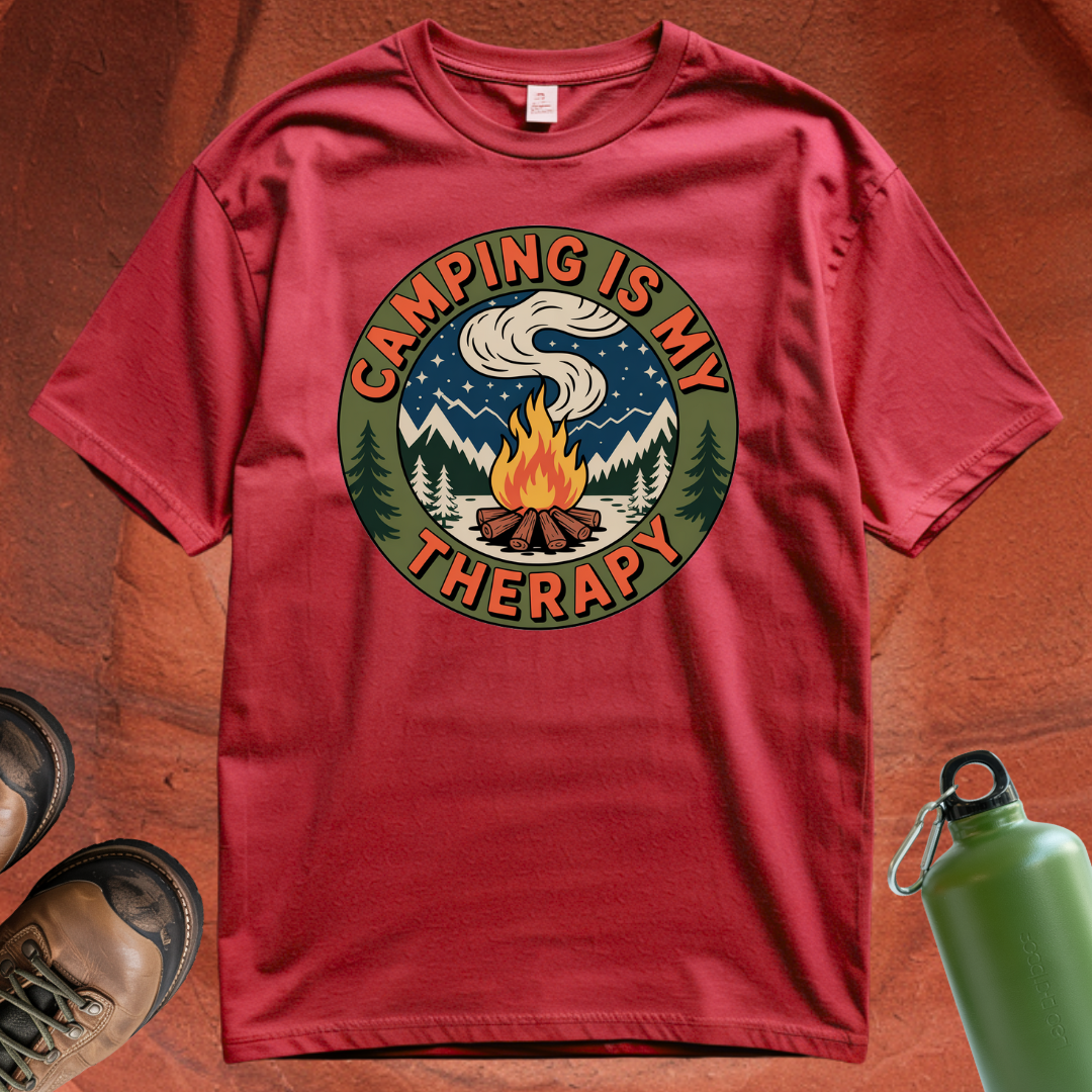 'Camping is my Therapy' - T Shirt
