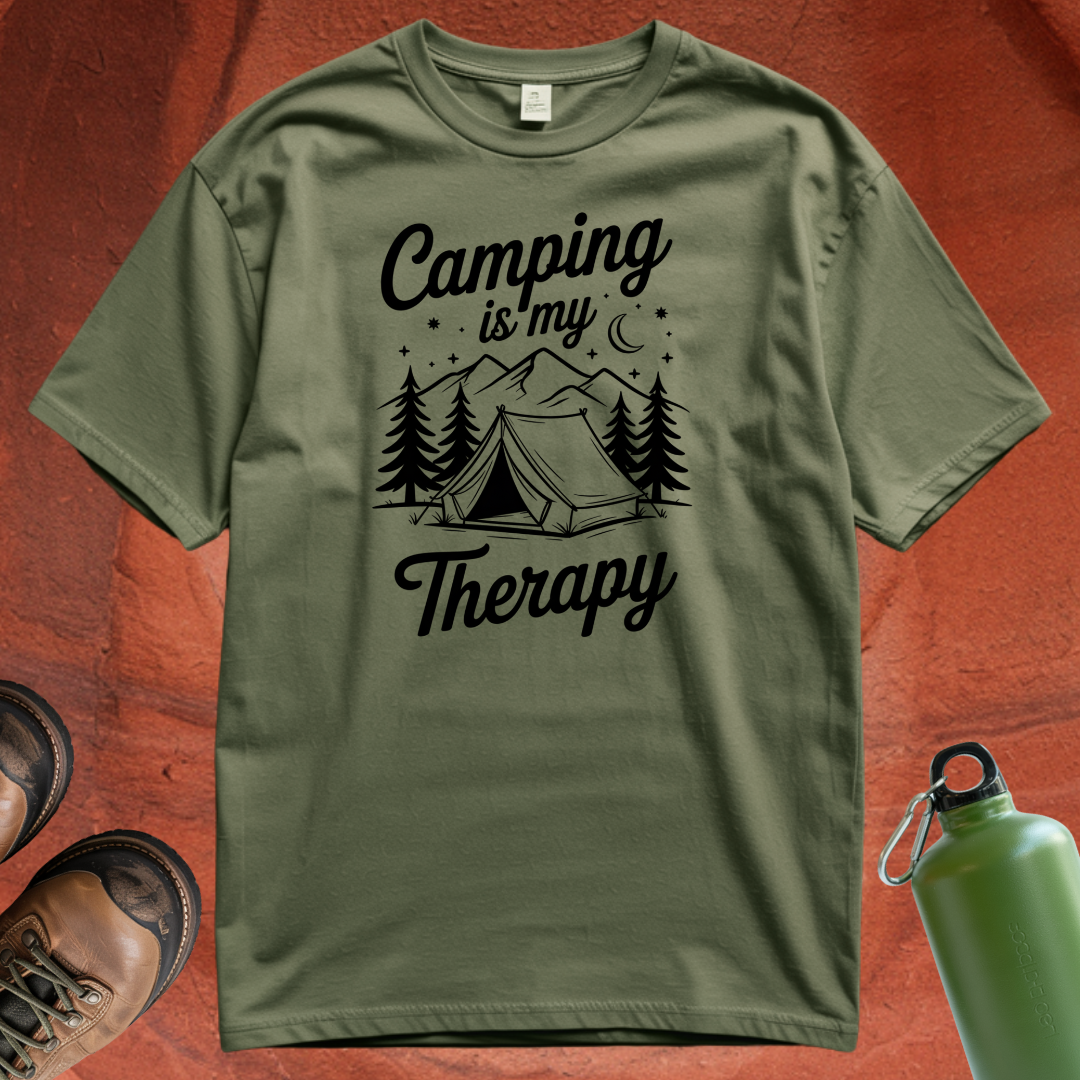 'Camping is my Therapy' - T Shirt