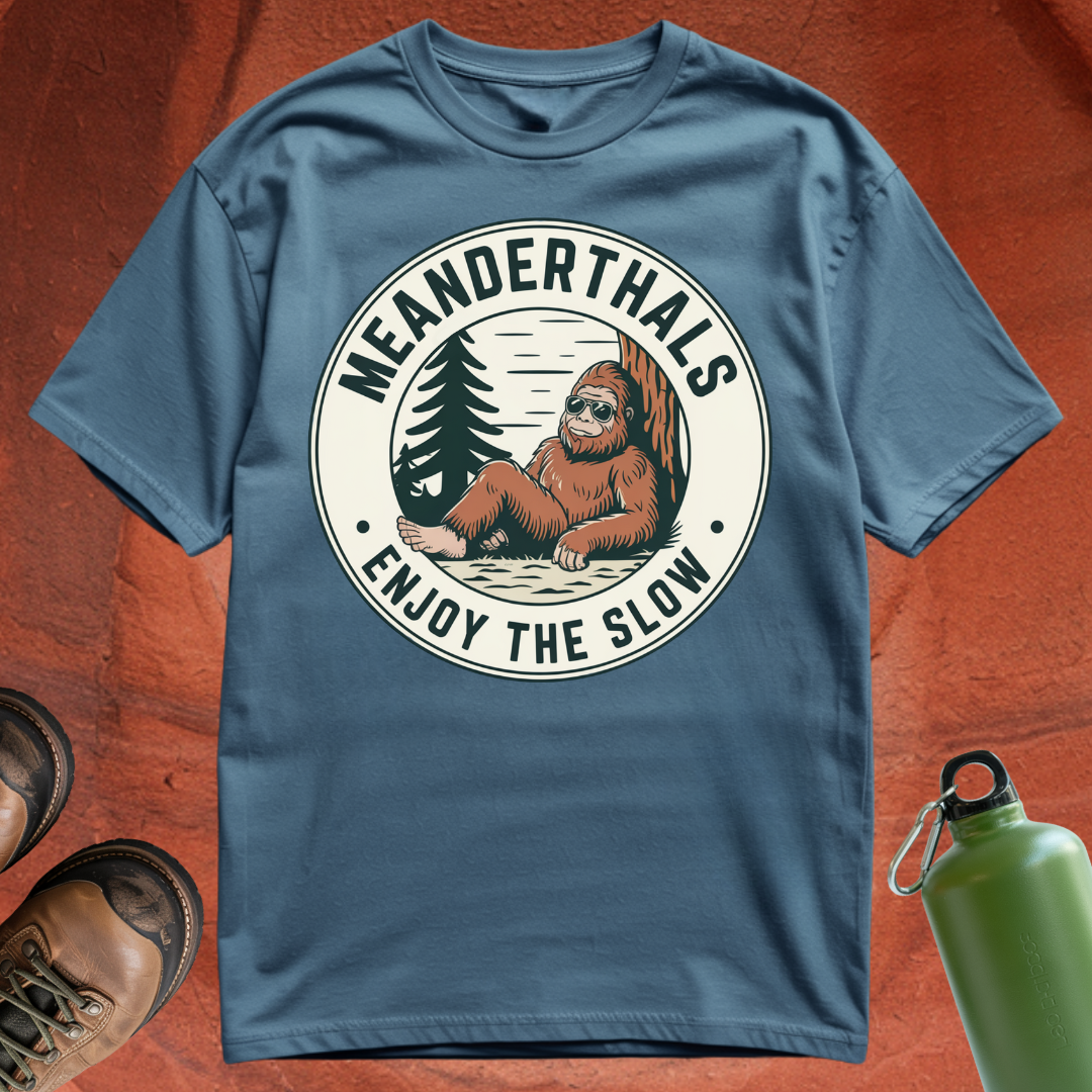 'Meanderthals Enjoy the Slow' - T Shirt