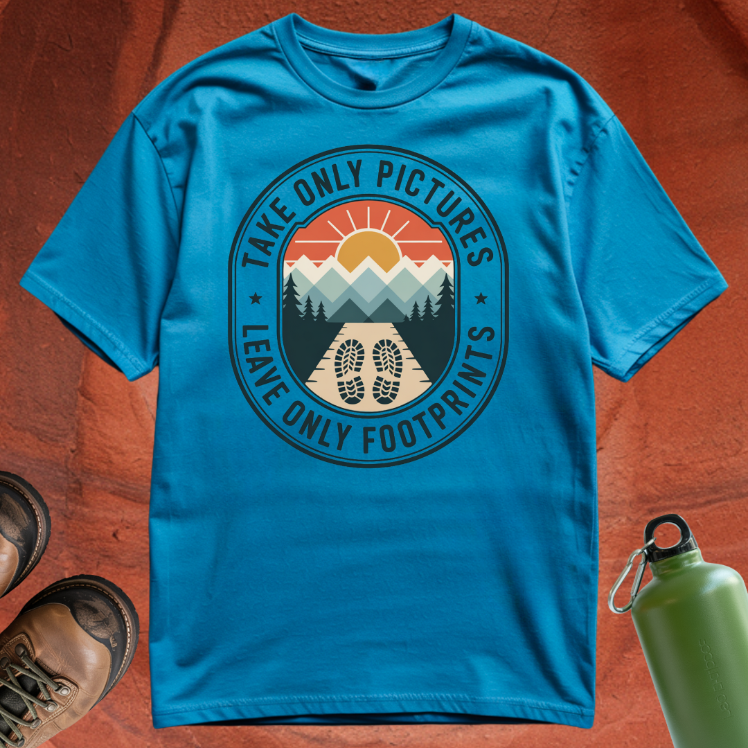 'Take Only Pictures, Leave Only Footprints' - T Shirt