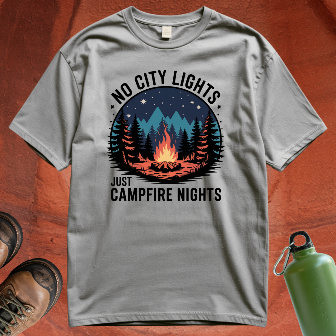 'No City Lights Just Campfire Nights' T Shirt