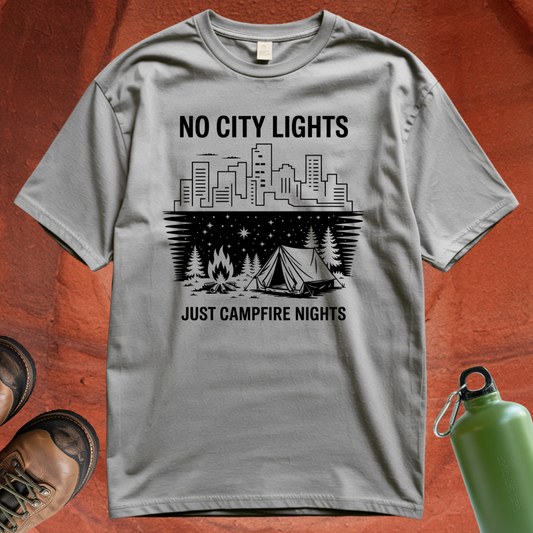 'No City Lights Just Campfire Nights' - T Shirt