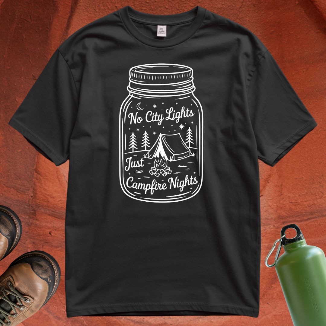 'No City Lights Just Campfire Nights' - T Shirt