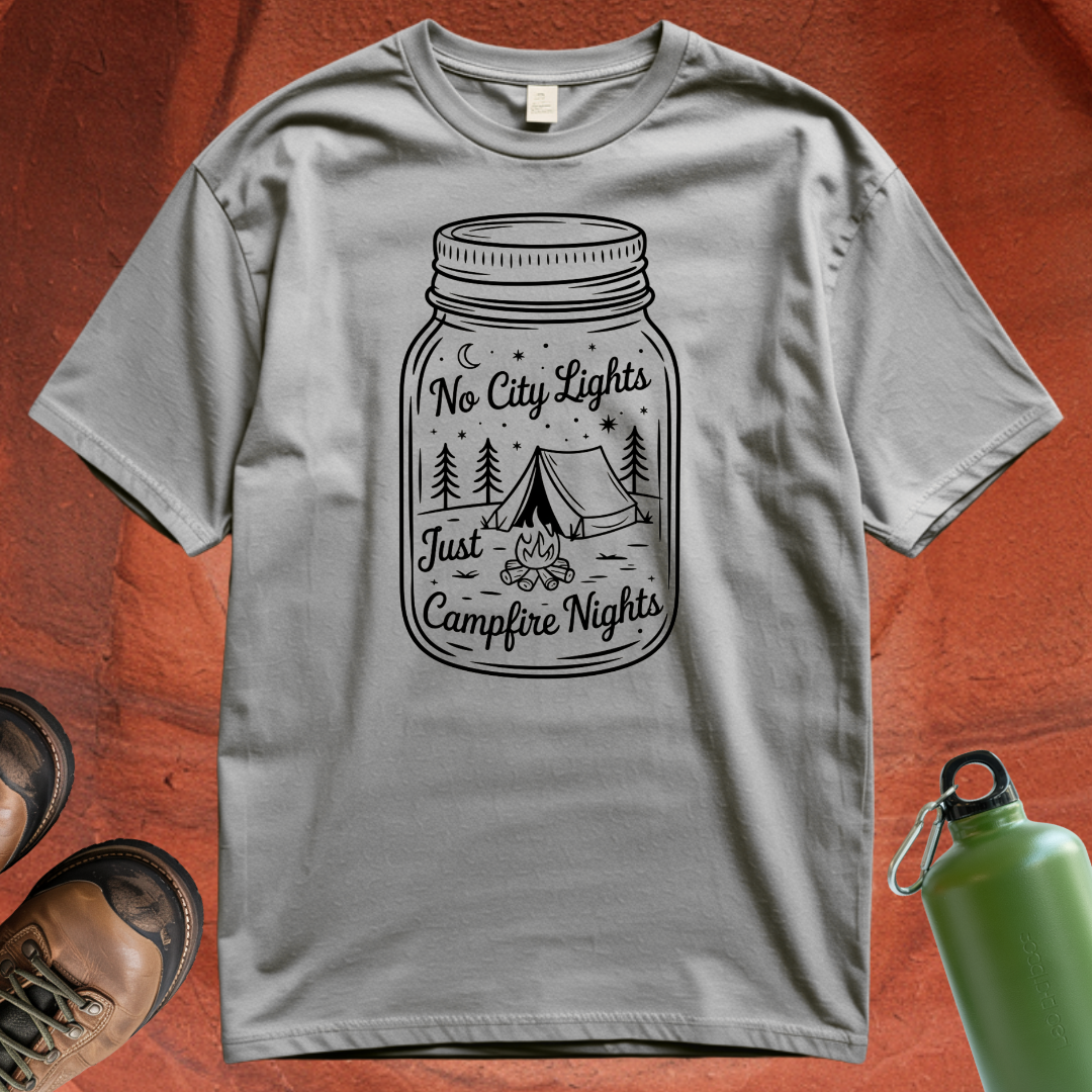 'No City Lights Just Campfire Nights' - T Shirt