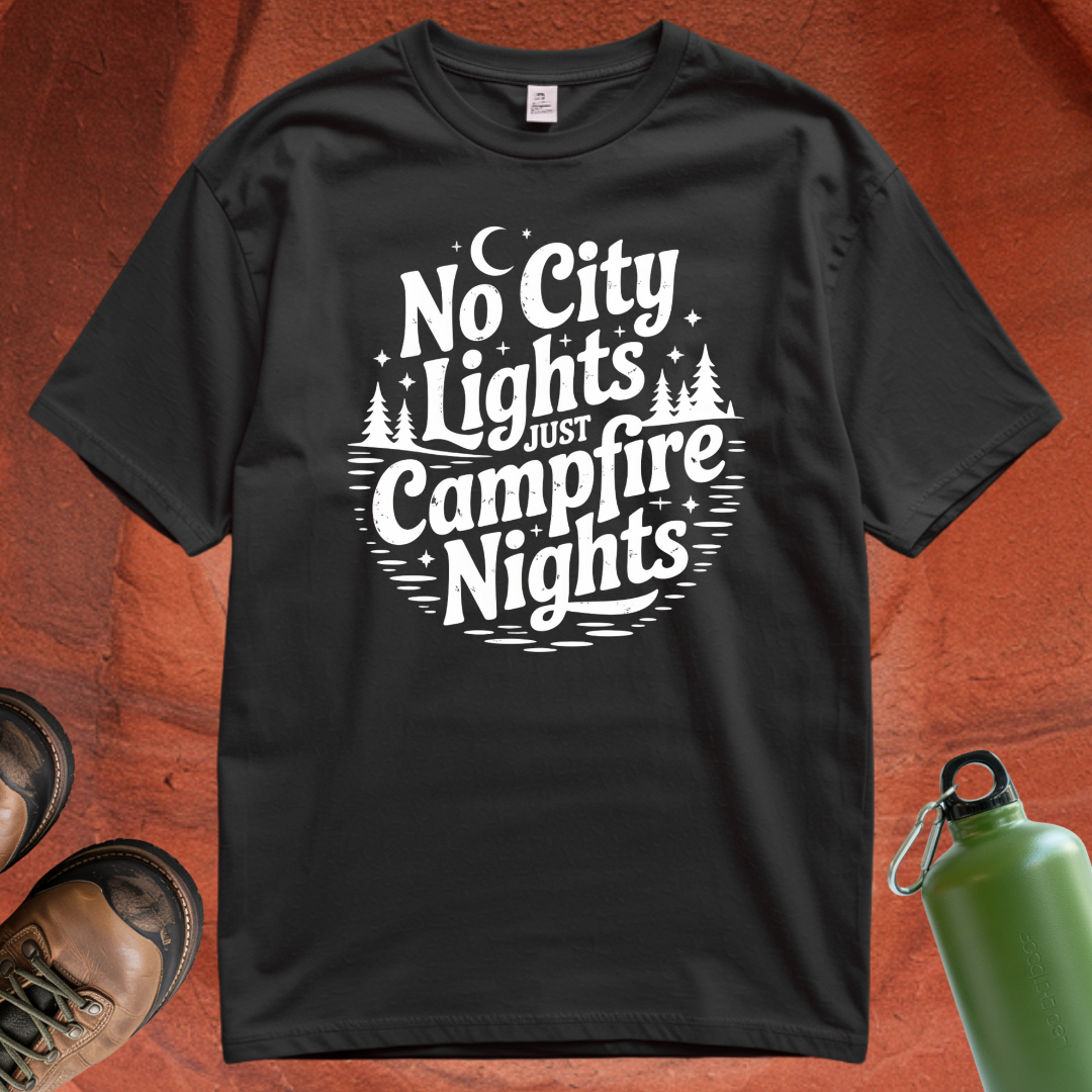 'No City Lights Just Campfire Nights' - T Shirt