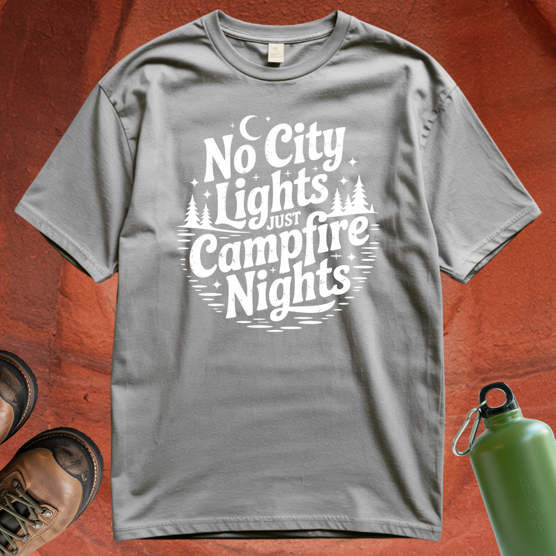 'No City Lights Just Campfire Nights' - T Shirt