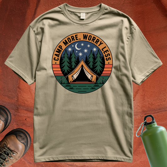 'Camp More Worry Less' T Shirt