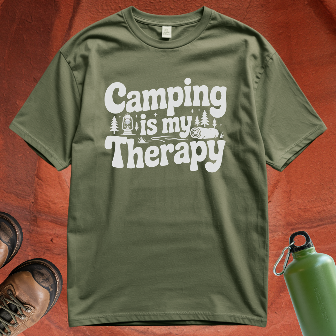 'Camping is my Therapy' T Shirt