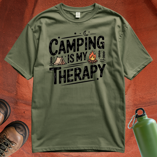 'Camping is my Therapy' - T Shirt