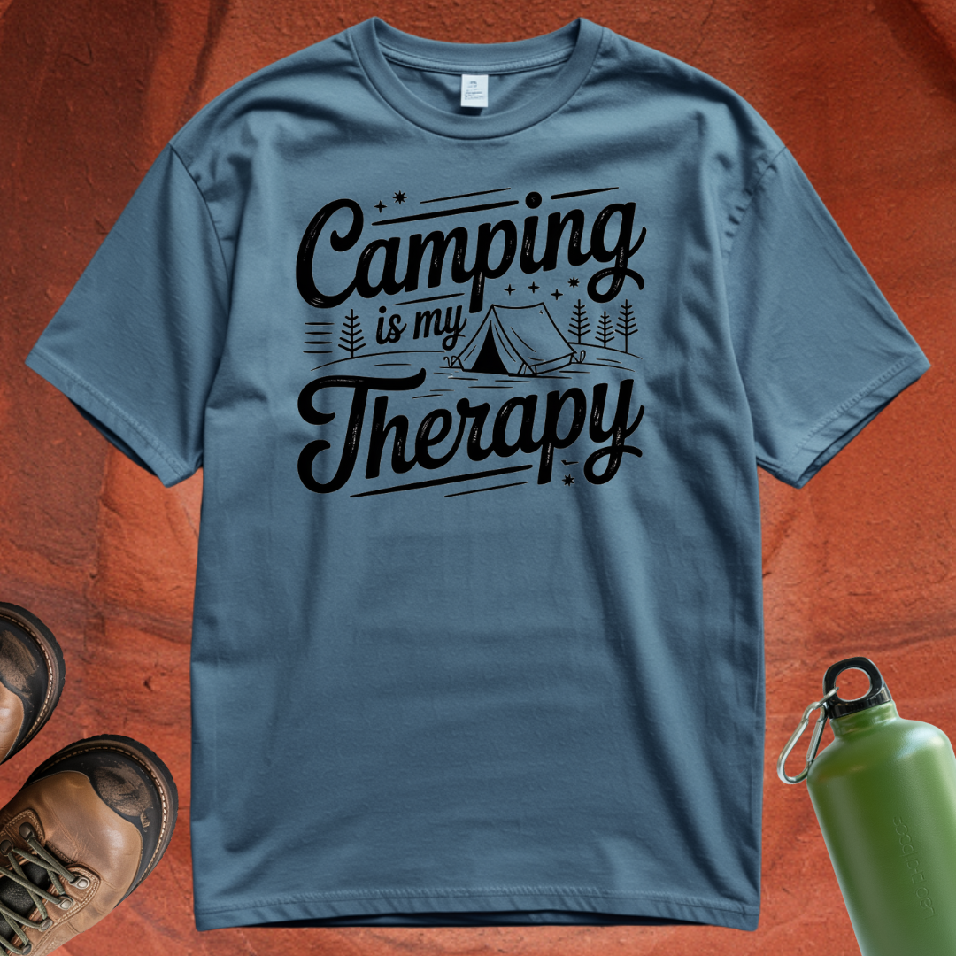 'Camping is my Therapy' - T Shirt