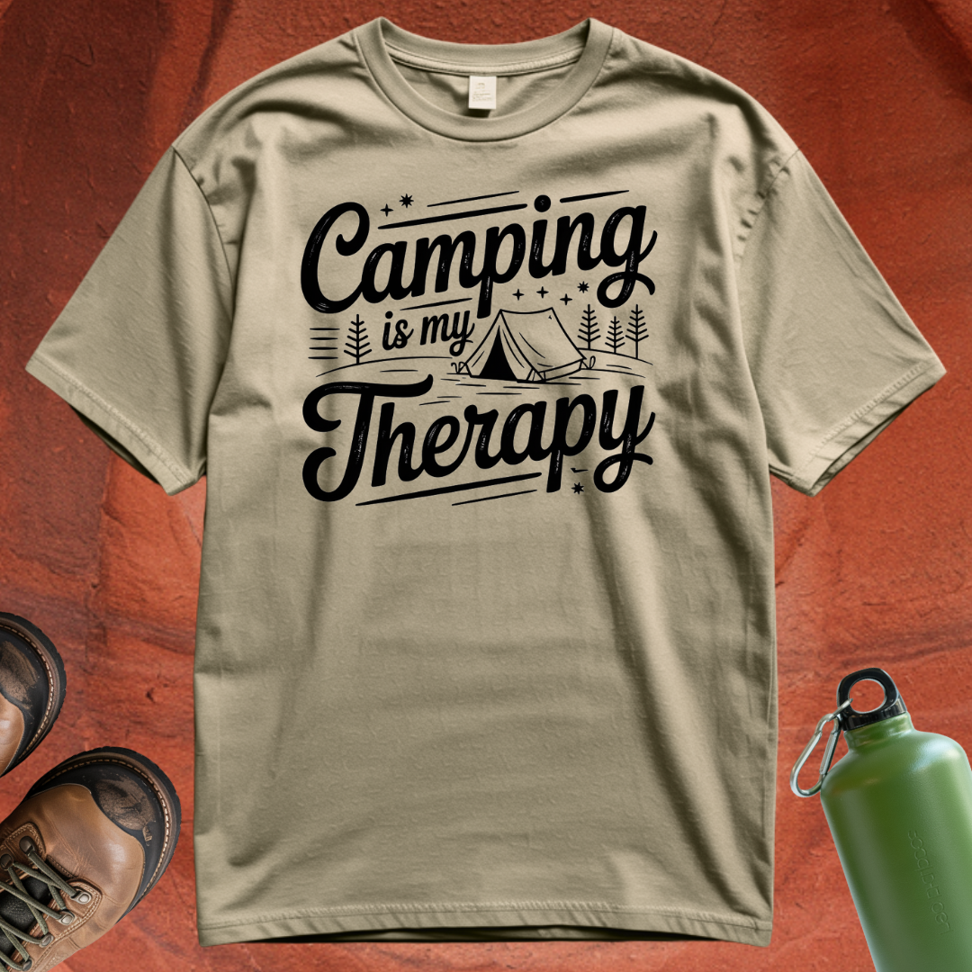 'Camping is my Therapy' - T Shirt