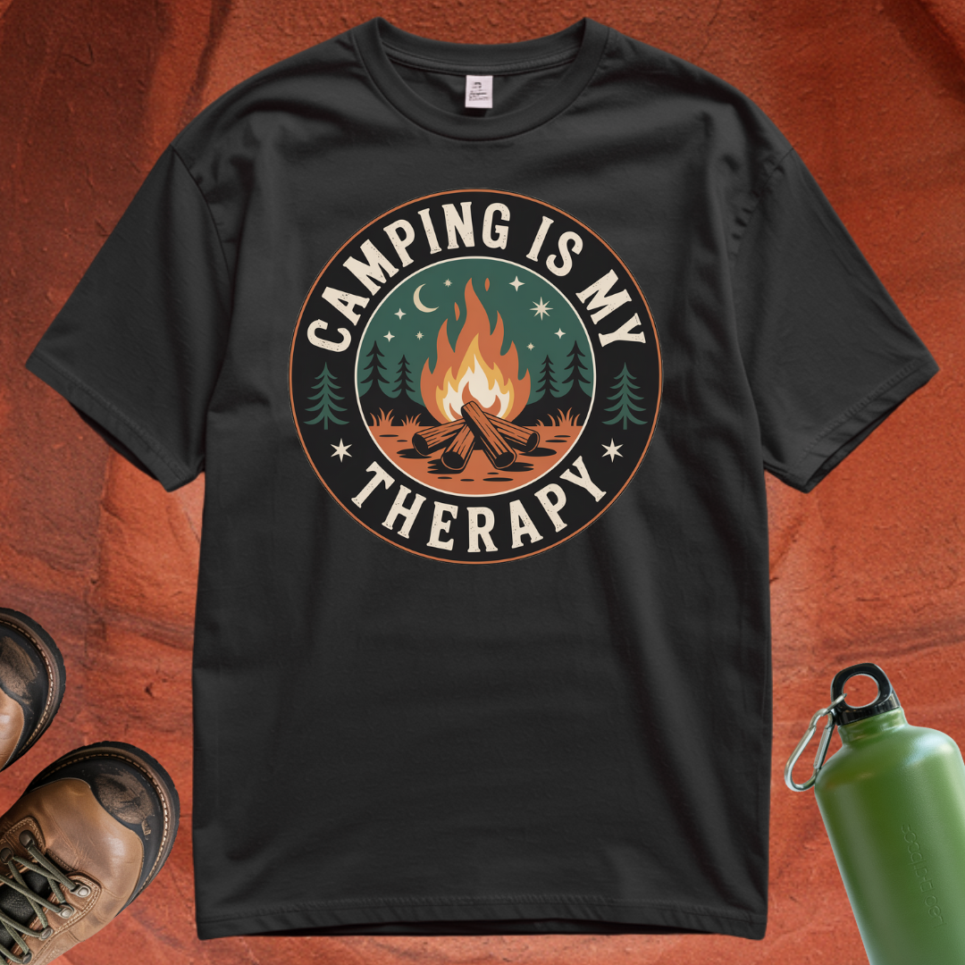 'Camping is my Therapy' - T Shirt