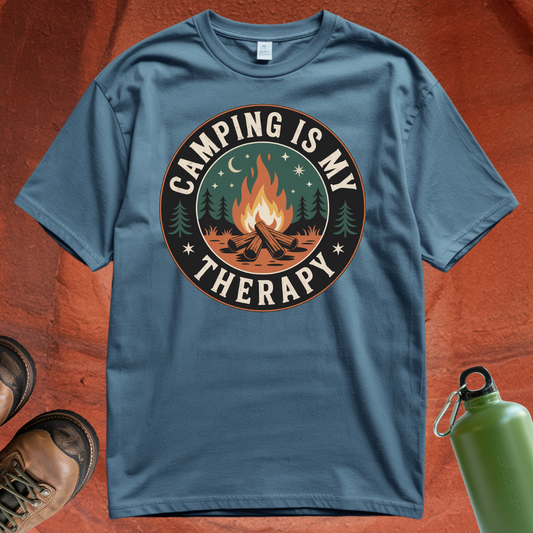 'Camping is my Therapy' - T Shirt