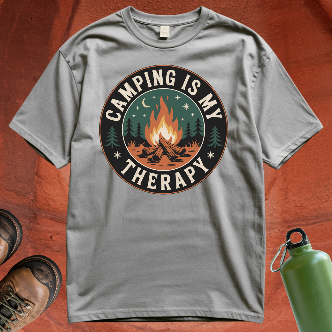 'Camping is my Therapy' - T Shirt
