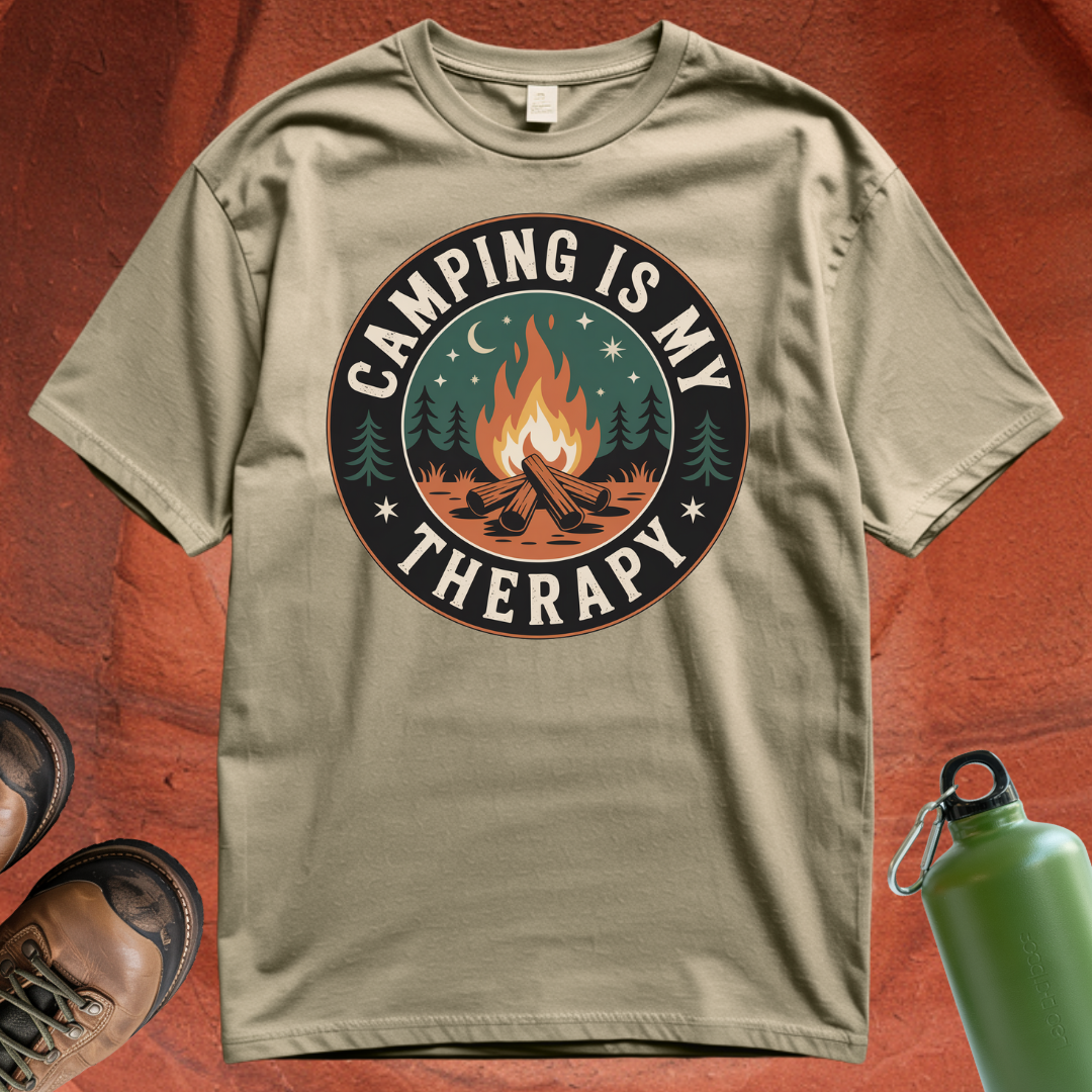 'Camping is my Therapy' - T Shirt