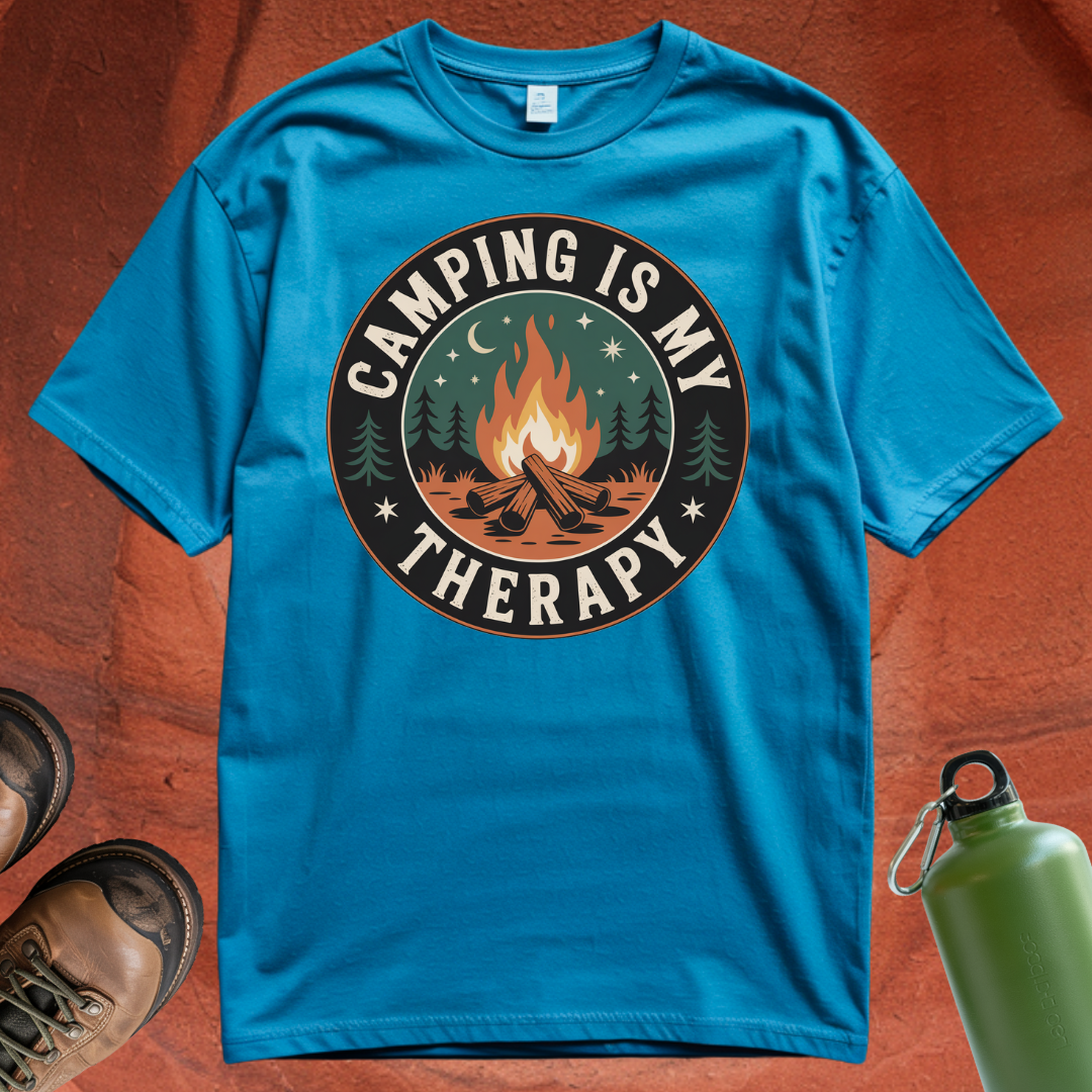'Camping is my Therapy' - T Shirt