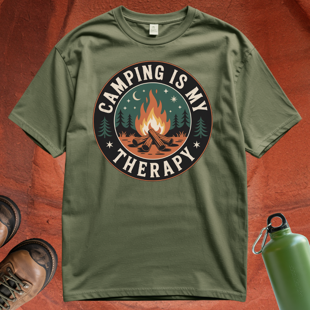 'Camping is my Therapy' - T Shirt