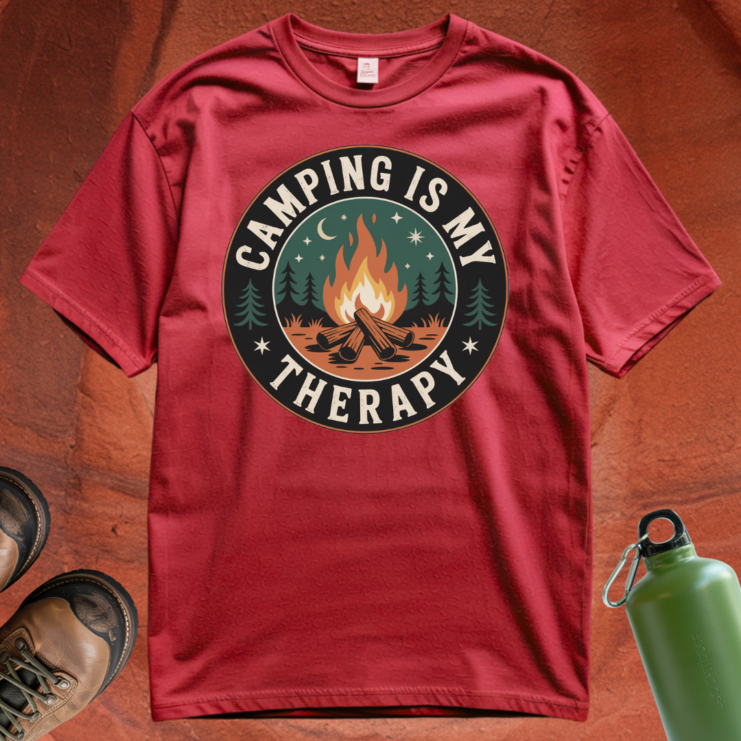 'Camping is my Therapy' - T Shirt