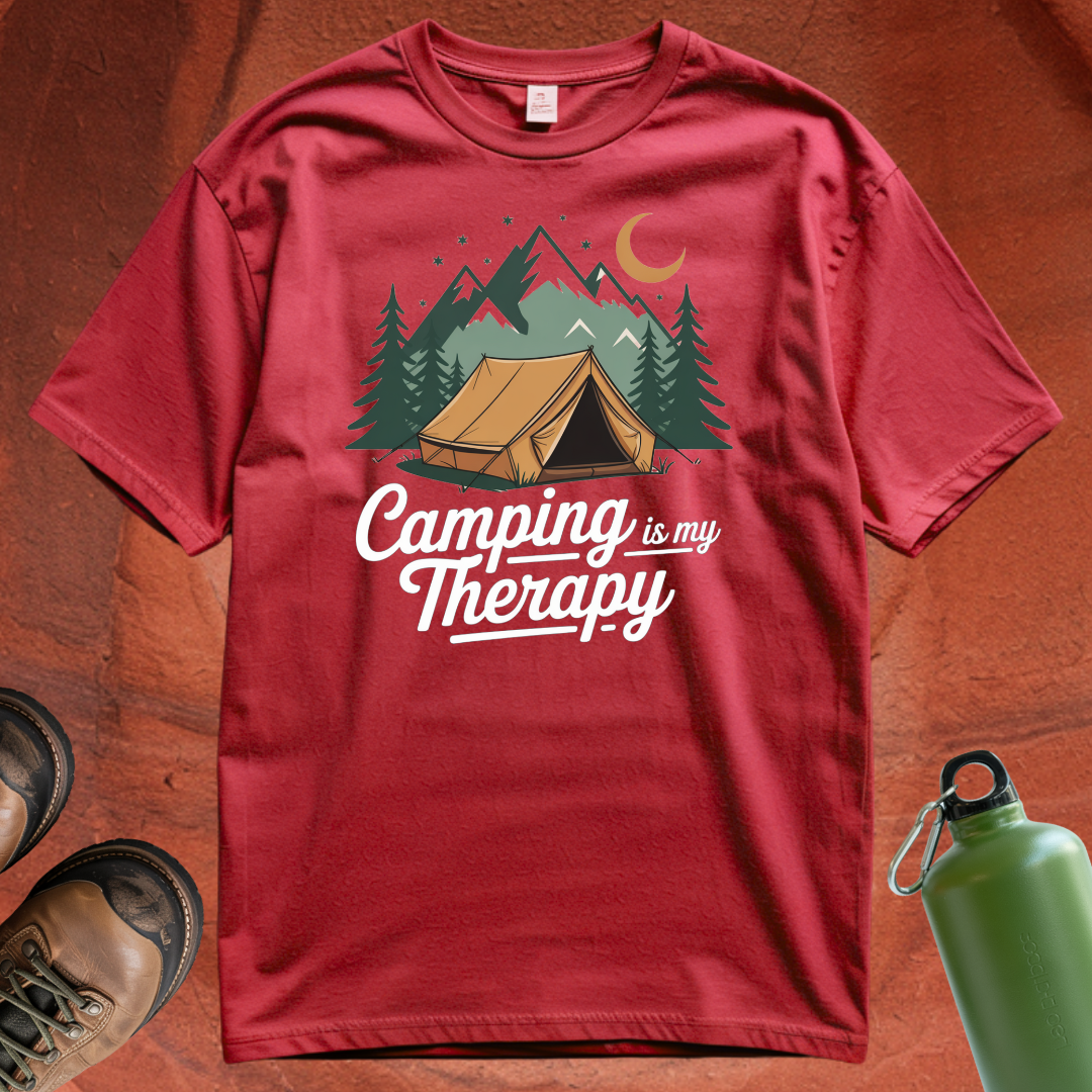 'Camping is my Therapy' - T Shirt