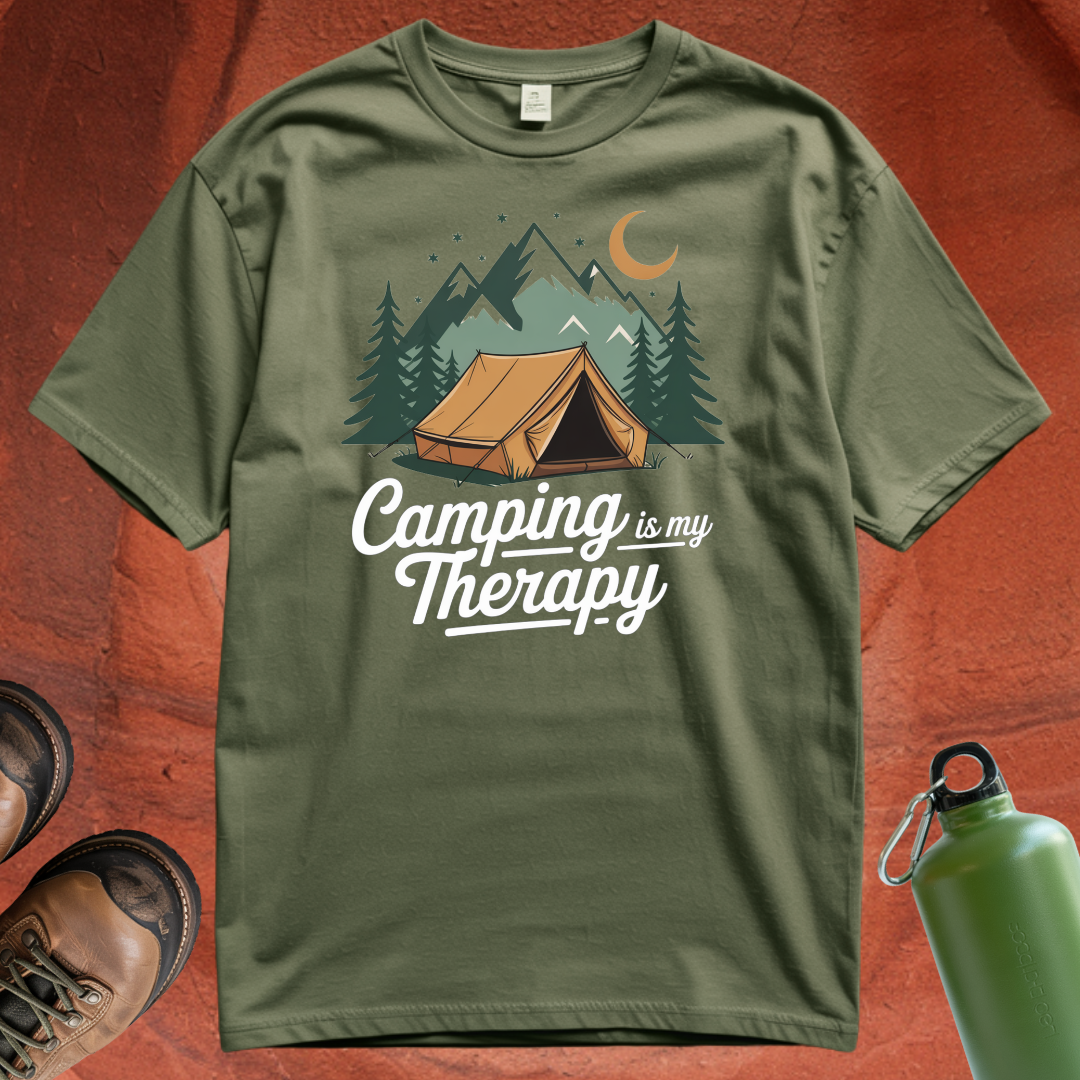 'Camping is my Therapy' - T Shirt