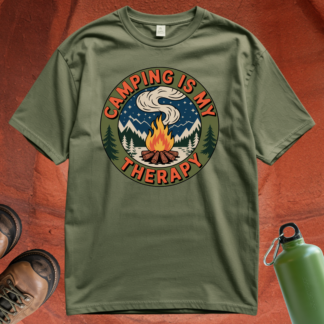 'Camping is my Therapy' - T Shirt