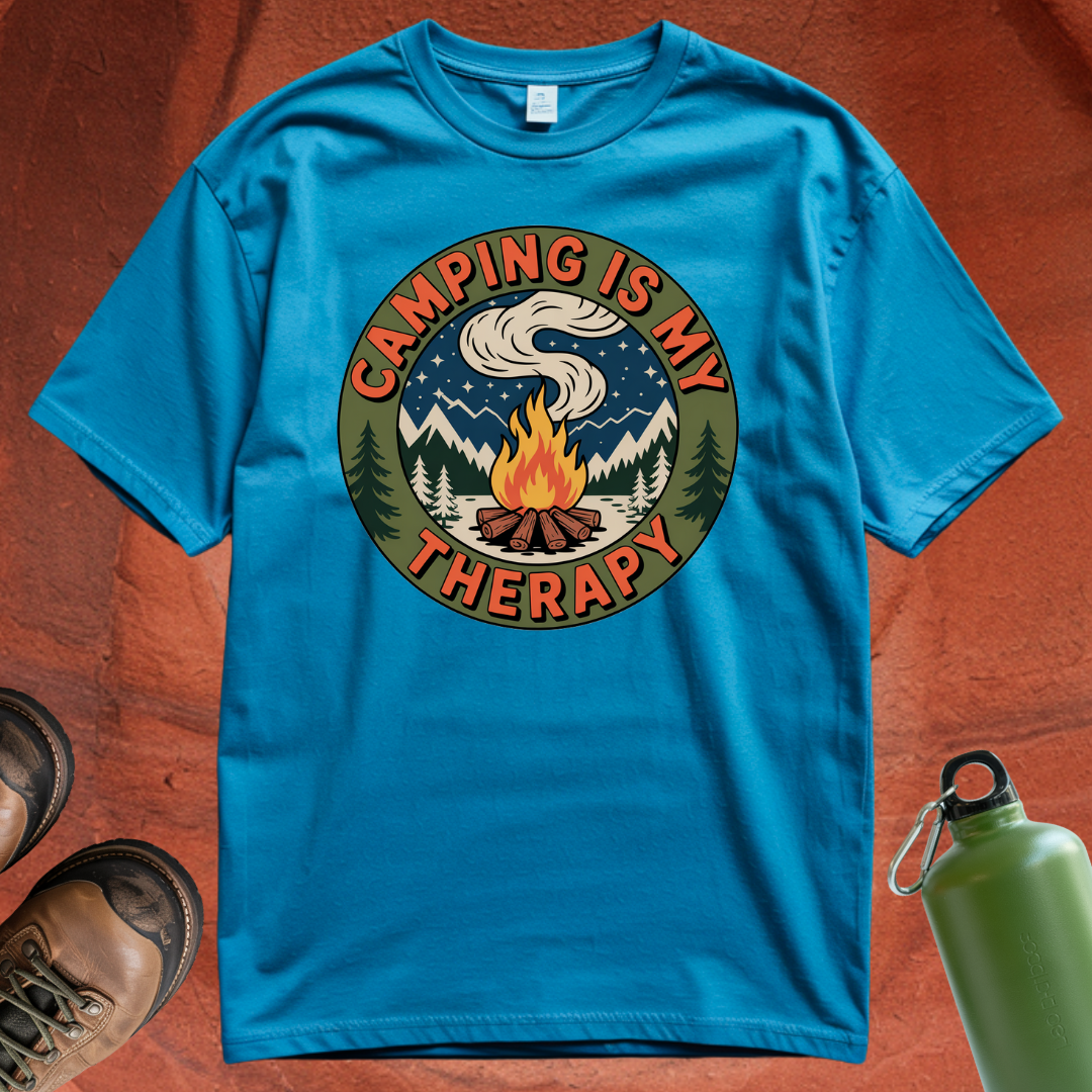 'Camping is my Therapy' - T Shirt