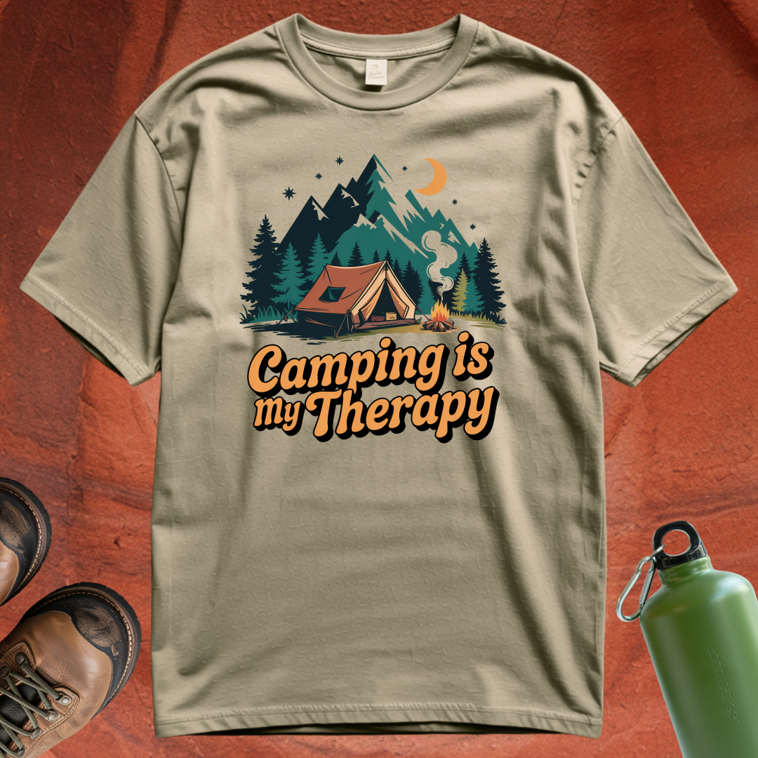 'Camping is my Therapy' - T Shirt