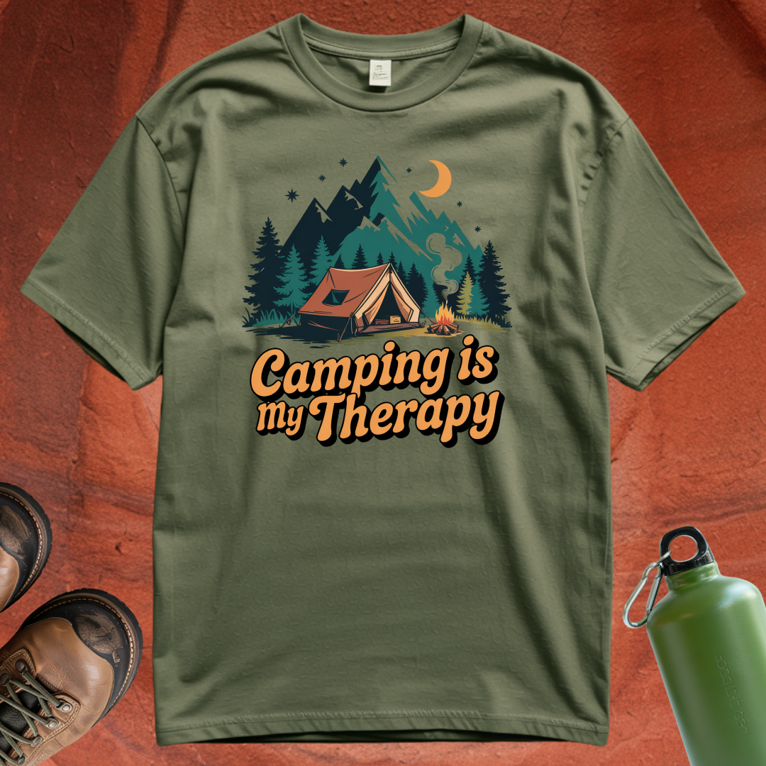 'Camping is my Therapy' - T Shirt