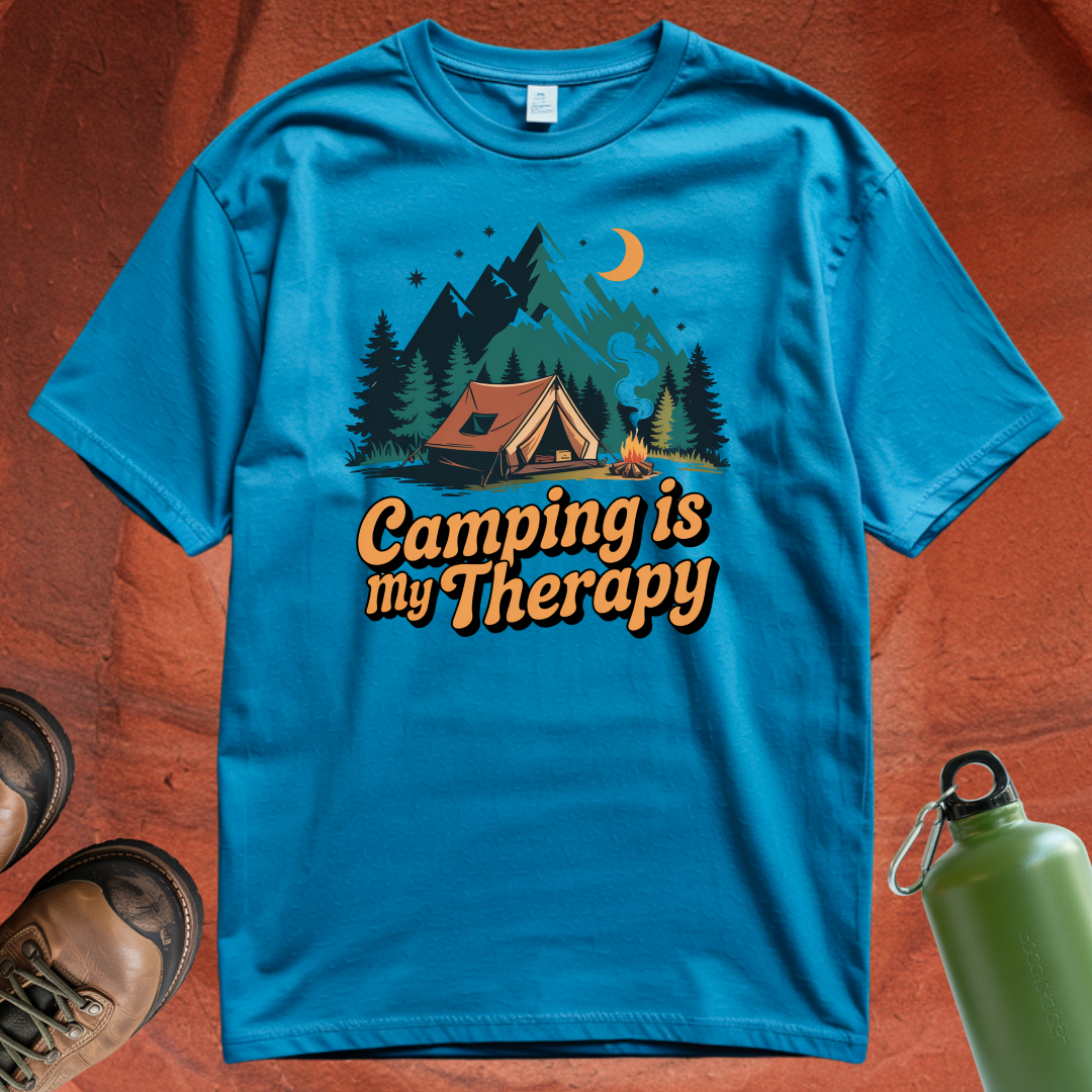 'Camping is my Therapy' - T Shirt