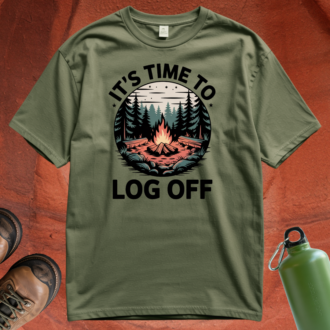 'It's Time to Log Off' - T Shirt