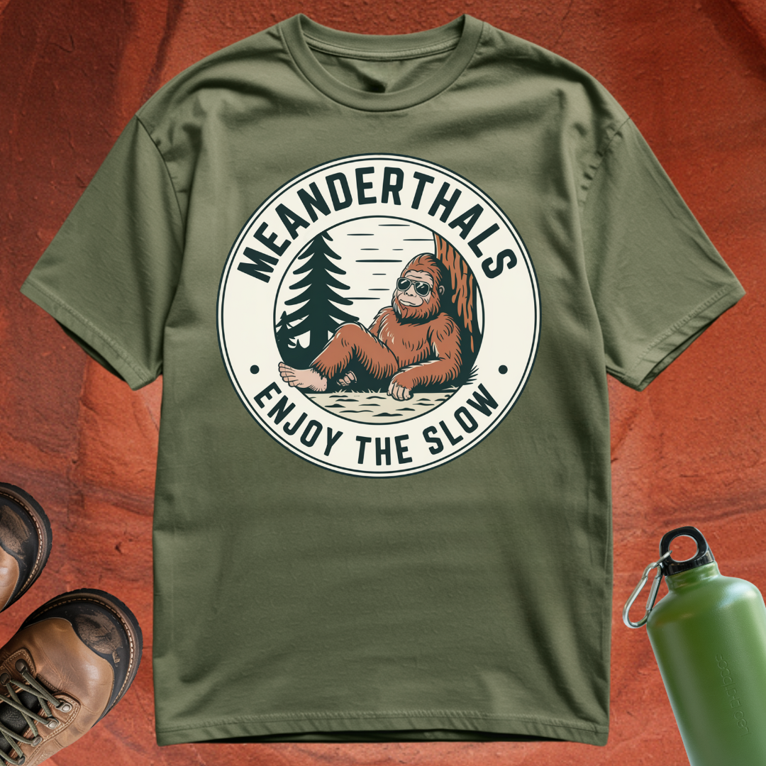 'Meanderthals Enjoy the Slow' - T Shirt