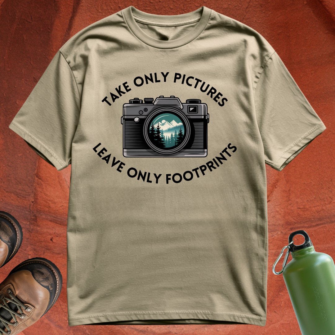 'Take Only Pictures, Leave Only Footprints' - T Shirt