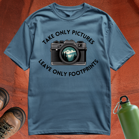 'Take Only Pictures, Leave Only Footprints' - T Shirt