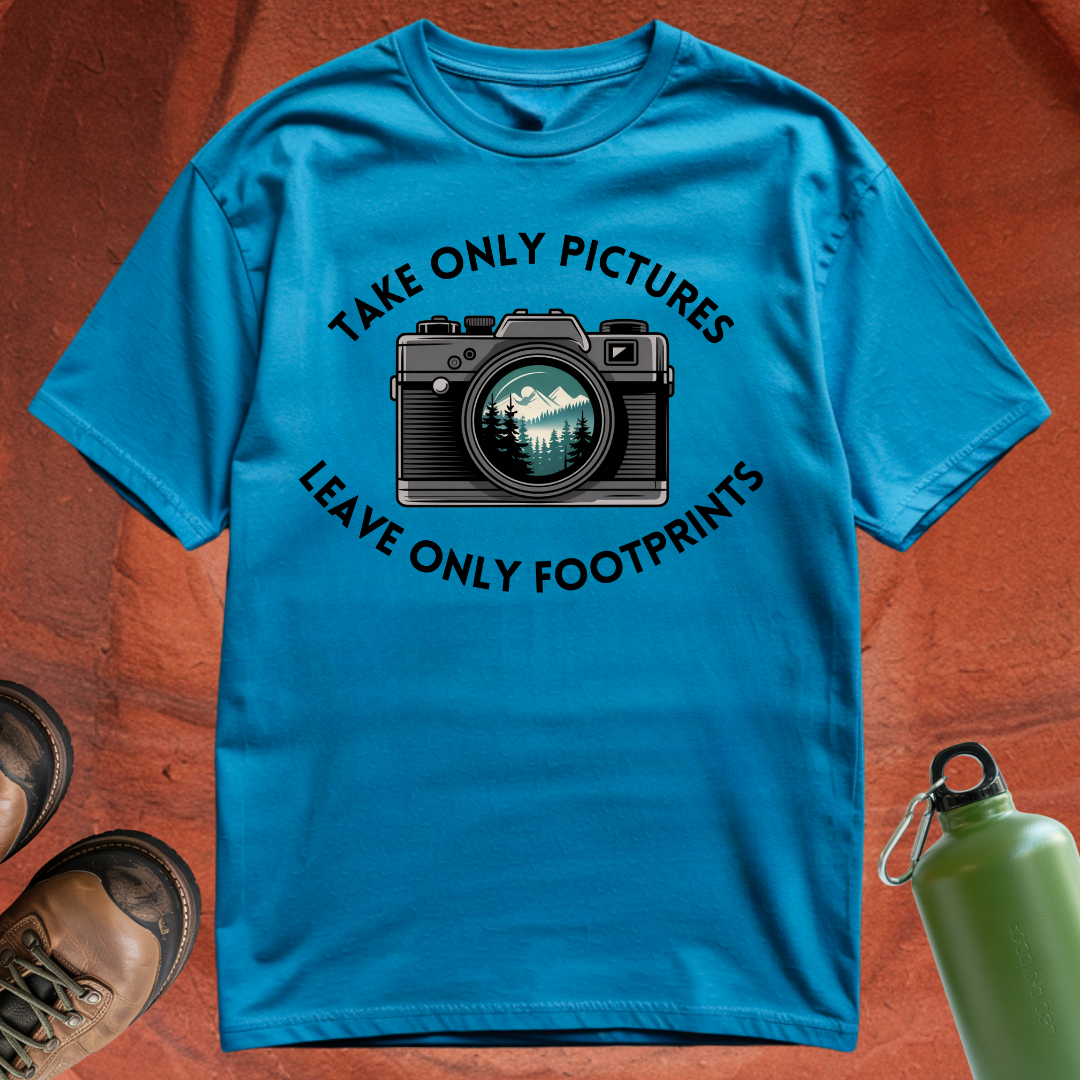 'Take Only Pictures, Leave Only Footprints' - T Shirt