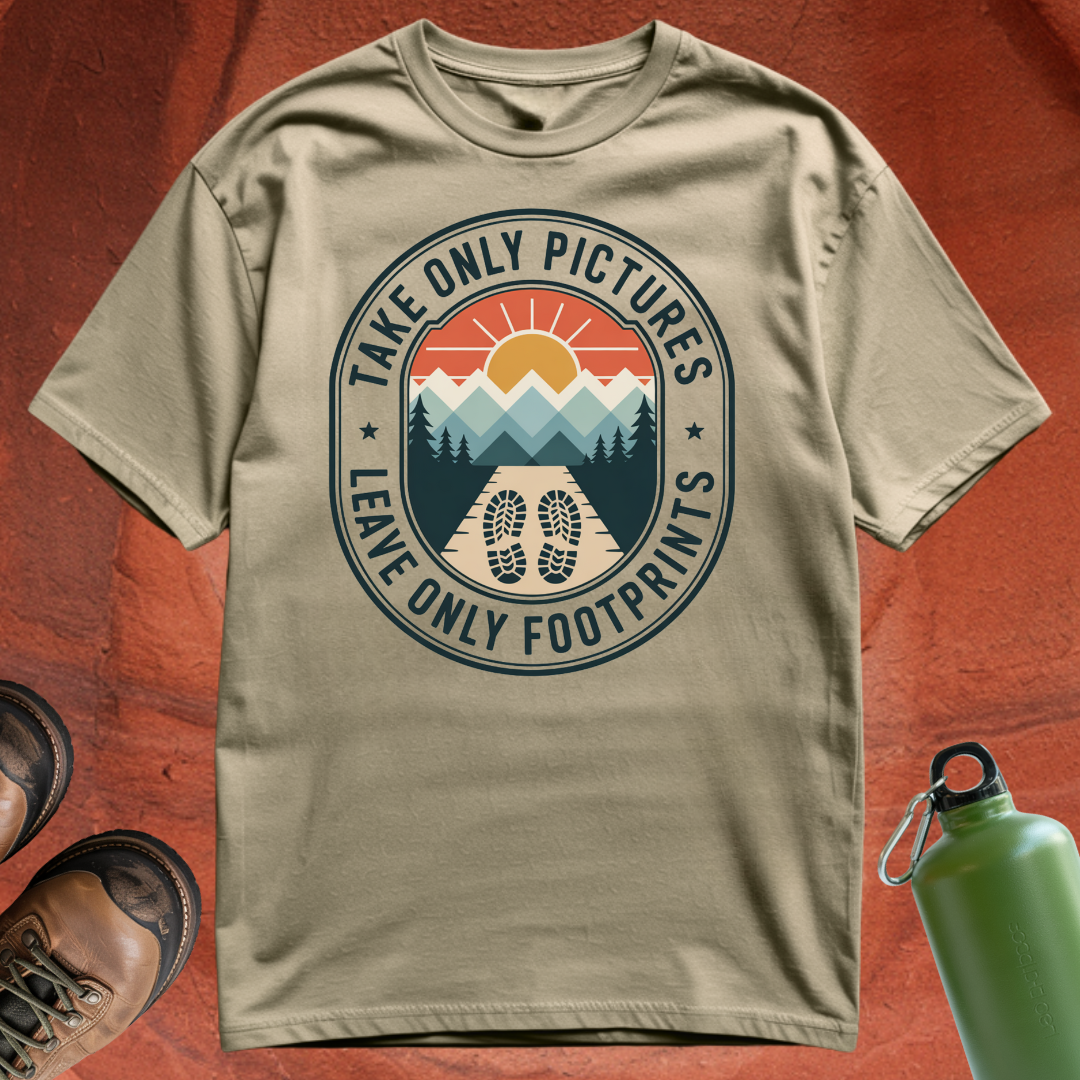 'Take Only Pictures, Leave Only Footprints' - T Shirt