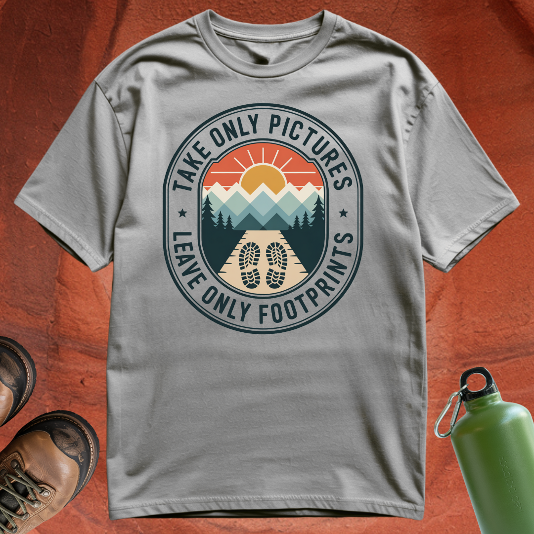 'Take Only Pictures, Leave Only Footprints' - T Shirt