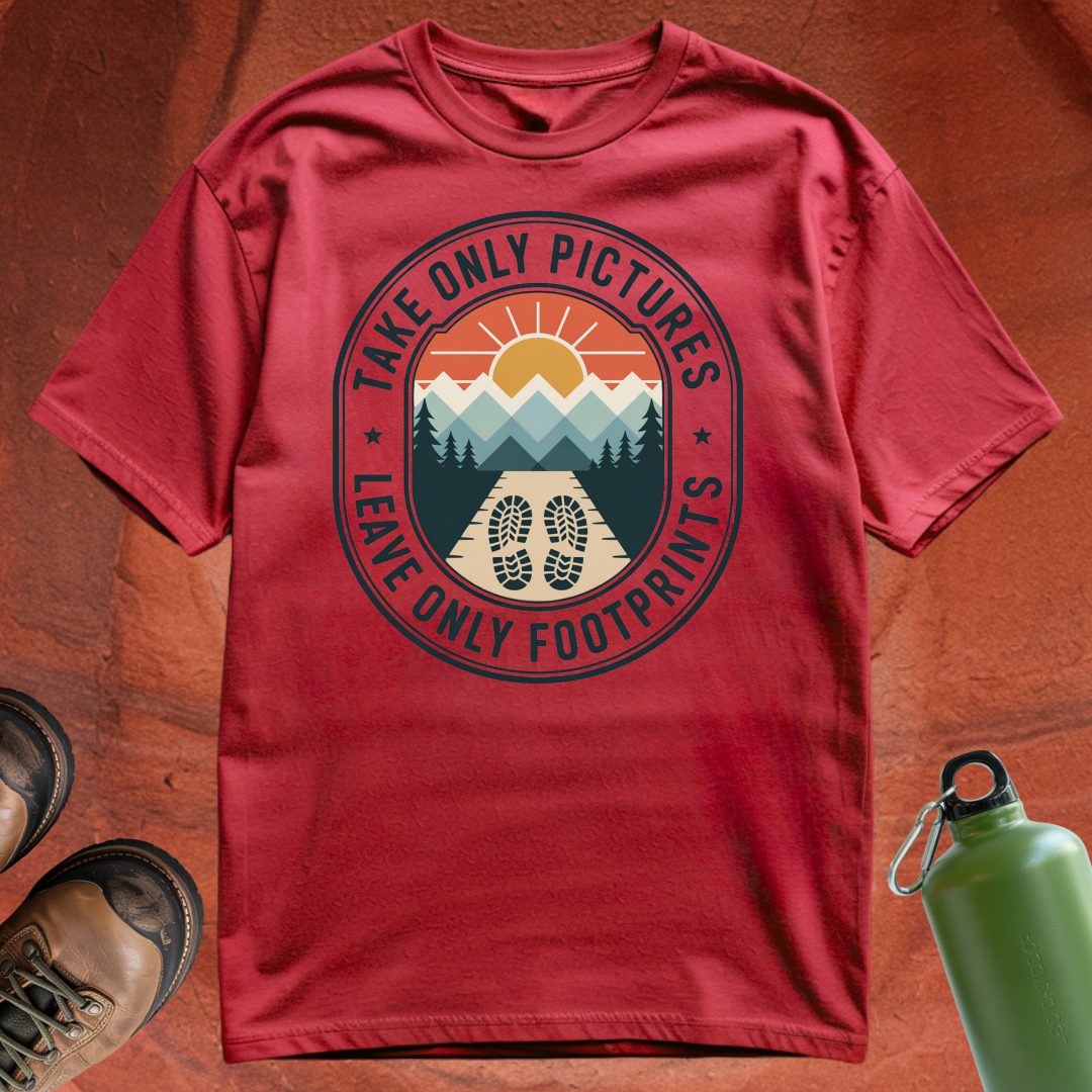'Take Only Pictures, Leave Only Footprints' - T Shirt
