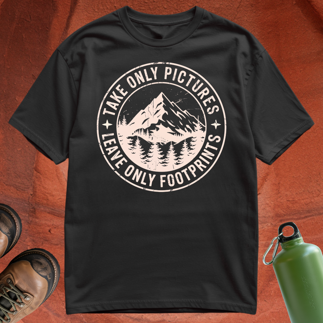 'Take Only Pictures, Leave Only Footprints' - T Shirt