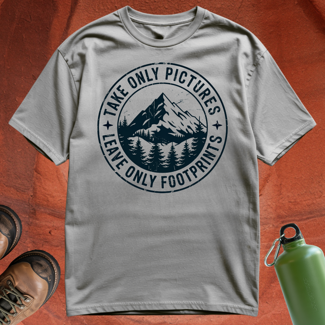 'Take Only Pictures, Leave Only Footprints' - T Shirt