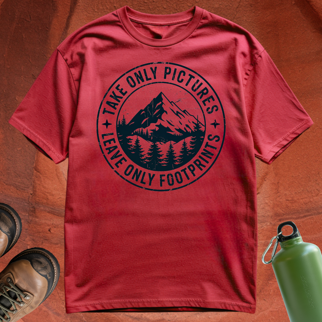 'Take Only Pictures, Leave Only Footprints' - T Shirt