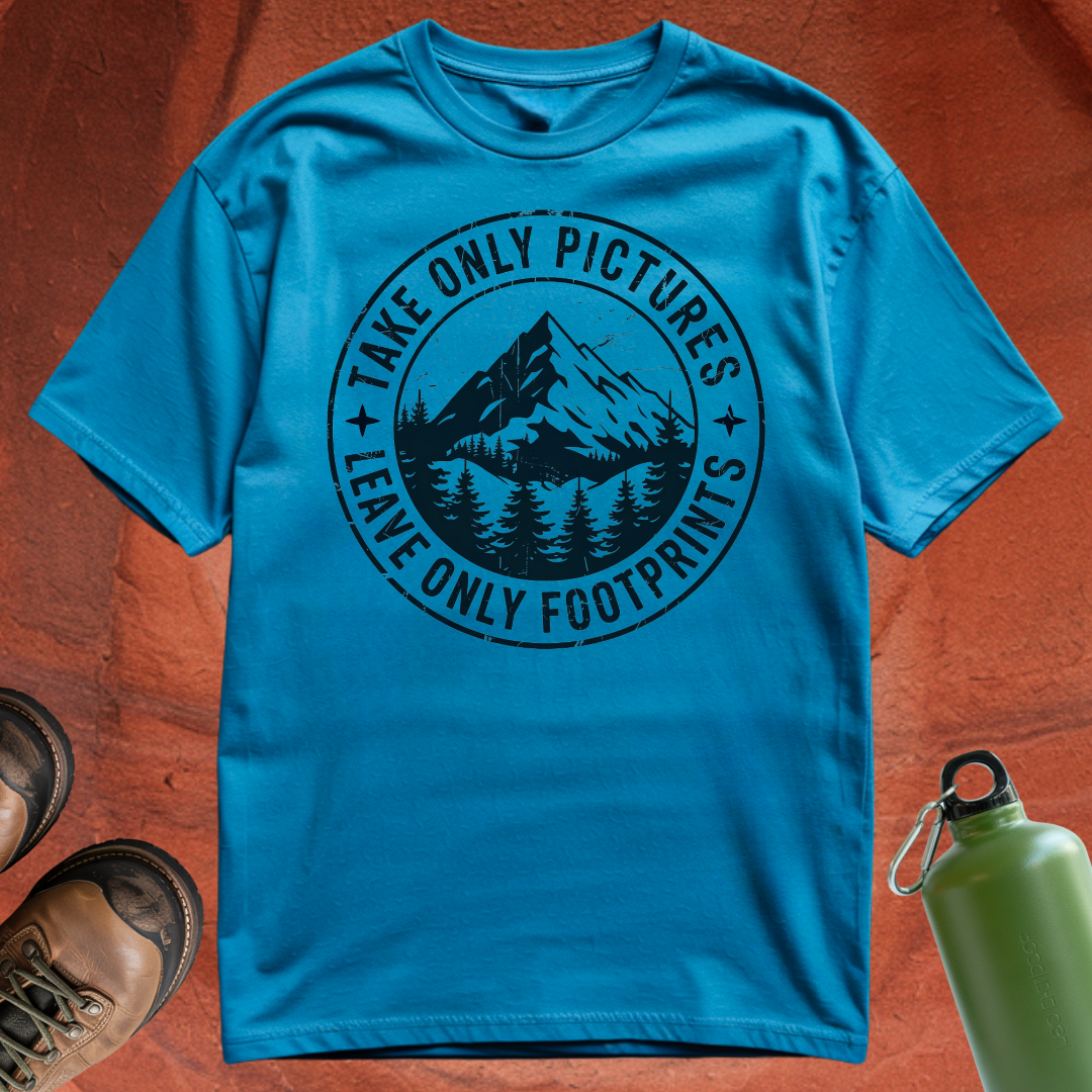 'Take Only Pictures, Leave Only Footprints' - T Shirt
